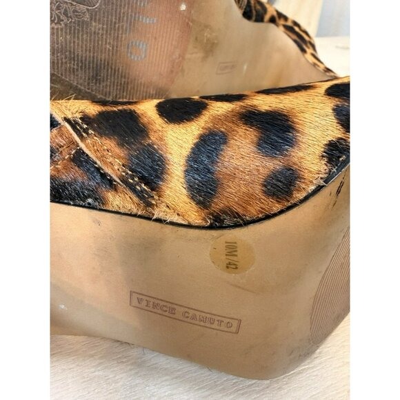 Vince Camuto Nandi 2 Calf Hair Leopard Zip Pointed Fur Bootie Size 10 - Picture 10 of 12